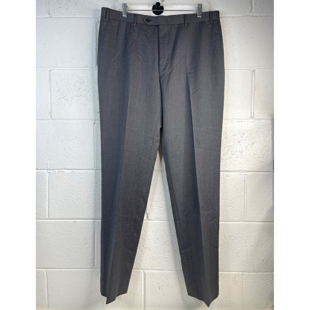 Canali Mens Dress Pants 36 IT 52 Gray 100% Wool Trousers Made In Italy Luxury